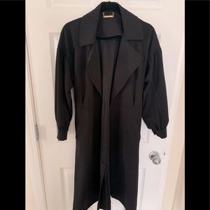 Tahari faux-suede black long coat